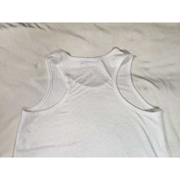 Sz LT Athleta Tank Top White Flowy Side Slits Womens Size Large - Picture 8 of 8